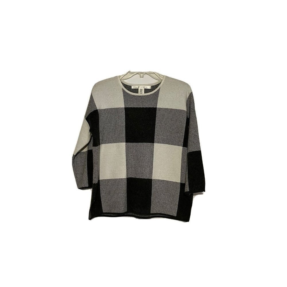 Size Medium Max Studios Color Block Gray & White … - image 1